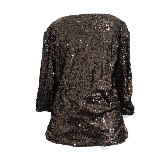 IMAN Global Chic Rock The Runway Sensational Sequin Blazer Jacket Sz Large Black - Picture 14 of 16